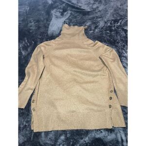 Michael Kors Sweater Womens Medium tan Cowl Neck Long Sleeve